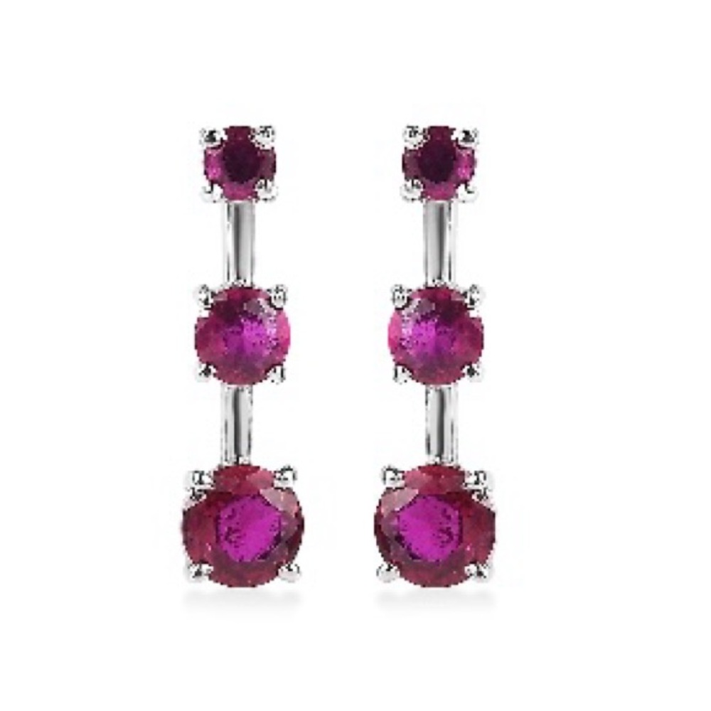 RUBY EARRINGS Lab Created Ruby Earrings 1.40 ct